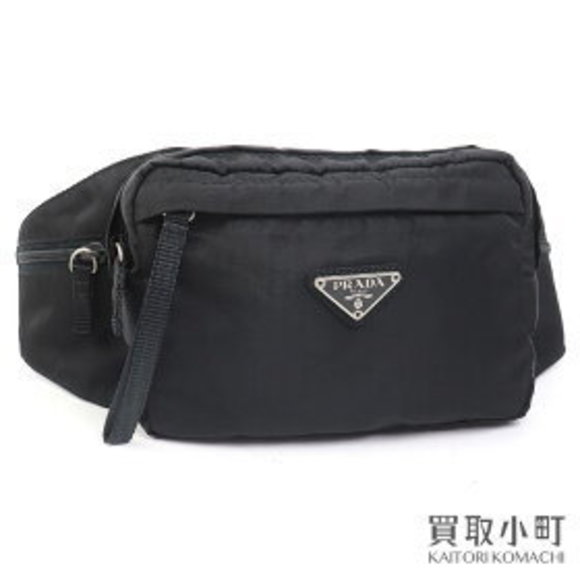 Prada Tessuto Montagne Black Nylon Fanny Triangle Crossbody Waist Bag - Picture 1 of 9
